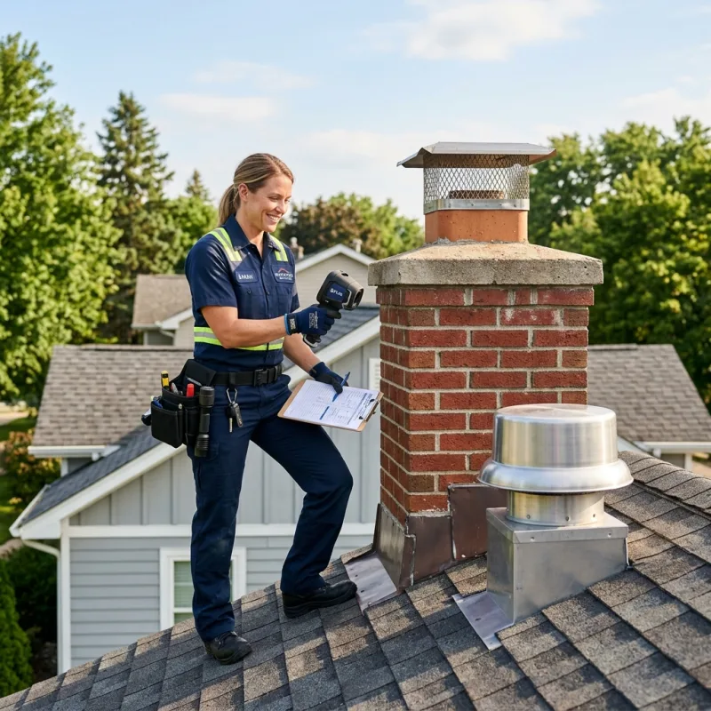 Technician inspecting a Ingliston roof cavity and ductwork for a dead bird