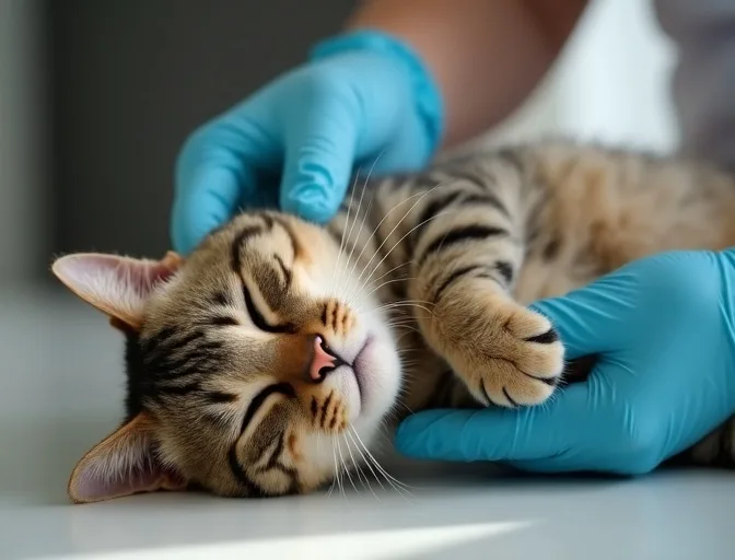 Specialist carefully handling a deceased cat with dignity in Ingliston
